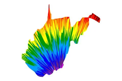 West Virginia - map is designed rainbow abstract colorful pattern Stock Illustration