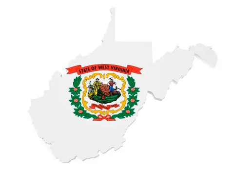 West virginia map flag 3d shape Stock Illustration