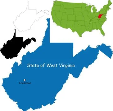 West virginia map Stock Illustration