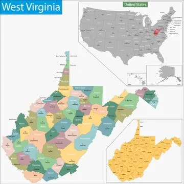 West Virginia map Stock Illustration