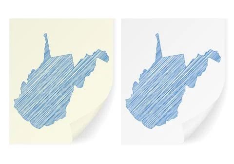 West Virginia scribble map Stock Illustration