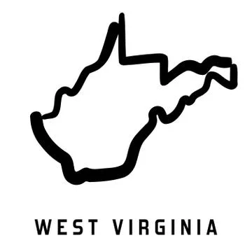 West Virginia simple logo. State map outline - smooth simplified US state sha Ilustração Stock