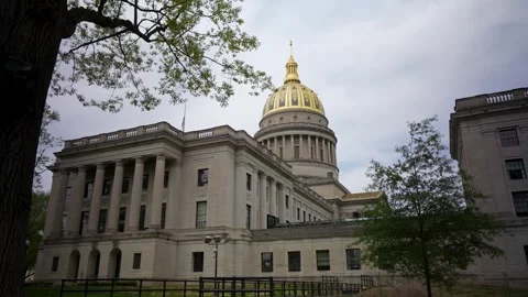 West Virginia State Capitol Showcasing Its Impressive Dome and Architecture Stock Footage 308301137
