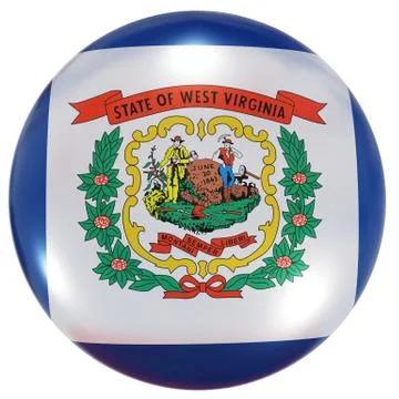 West Virginia State flag button Illustrazione stock