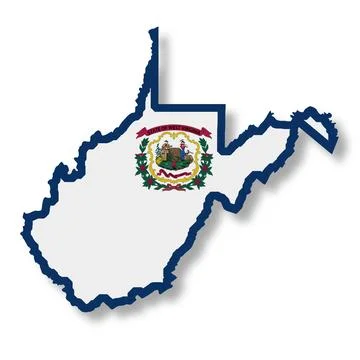 West Virginia State flag map Stock Illustration