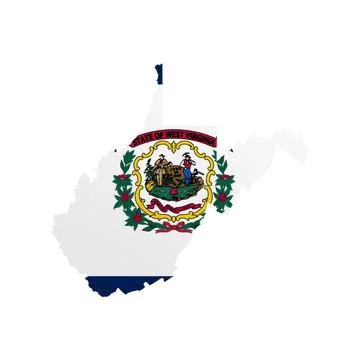 West Virginia State Flag Map Stock Illustration