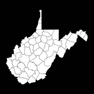 West Virginia state map with counties. Vector illustration. Illustrazione stock