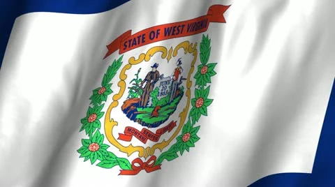 West Virginia Waving Flag Stock Footage 12379294
