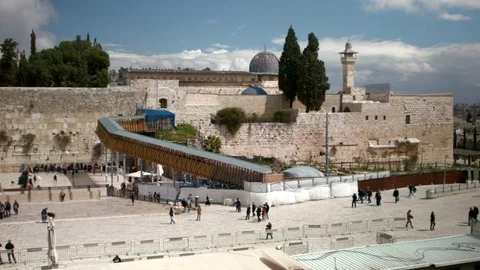 The west wall and Temple mount Video stock 85089574