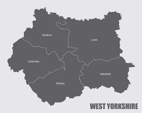 West Yorkshire county map Stock Illustration
