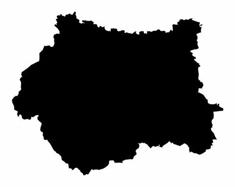 West Yorkshire county silhouette map Stock Illustration