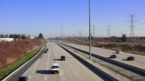 Westbound Traffic on Expressway Stock Footage 56779667