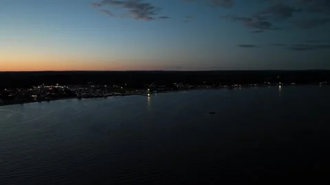 Westbrook Public Beach at Night Video stock 283744239