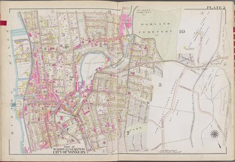 Westchester, V. 2, Double Page Plate No. 2 Map bounded by High St., Midlan... Stock Photos