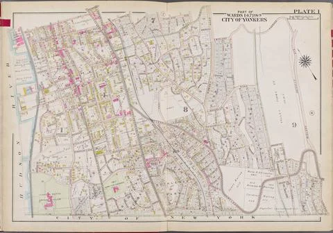 Westchester, V. 2, Double Page Plate No. 1 Map bounded by Woodland Ave., M... Stock Photos