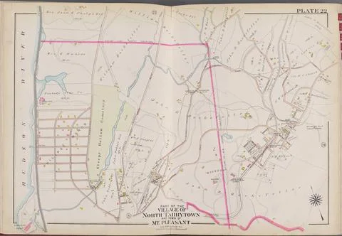 Westchester, V. 2, Double Page Plate No. 22 Map bounded by Highland Rd., H... Stock Photos