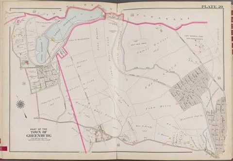 Westchester, V. 2, Double Page Plate No. 20 Map bounded by Town of Mt. Ple... Stock Photos