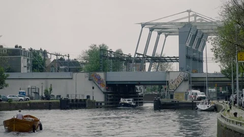 Westerkanaal Amsterdam Video stock 85801137
