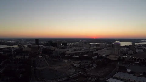 Western Aerial view of Sunset Stock-Footage 45255688