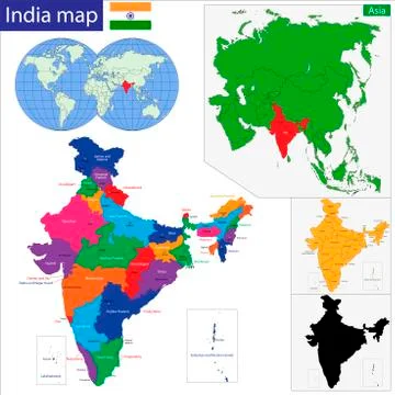 Western Asia map Stock Illustration
