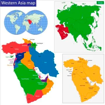 Western Asia map Stock Illustration