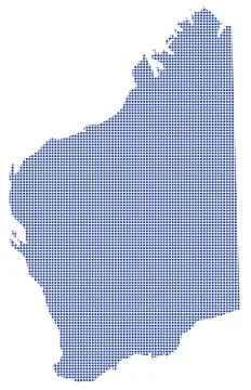 Western Australia Dot Map In Blue Stock Illustration