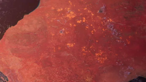 Western Australia from Space Orbit at Sunset. Planet Earth From Space. Globe Stock Footage 330169411