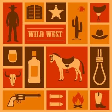 Western cowboy Illustrazione stock