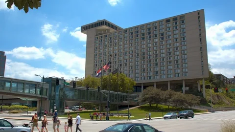 The Western Crown Center Intersection in Kansas City MO Stock Footage 94352248