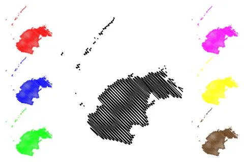 Western Division (Republic of Fiji, Melanesia) map vector illustration, scrib Stock Illustration