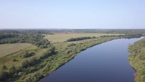 Western Dvina River Stock Footage 100660378