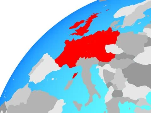 Western Europe on globe Stock Illustration