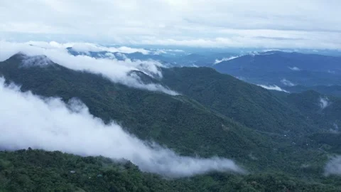Western Ghats Drone Hyperlapse – Misty Hills and Monsoon Clouds in Kerala Stock Footage 311036089
