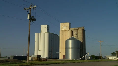 Western Kansas Grain Elevators 4 Stock Footage 40578042