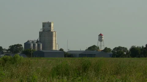 Western Kansas Grain Elevators 9 Stock Footage 40578023