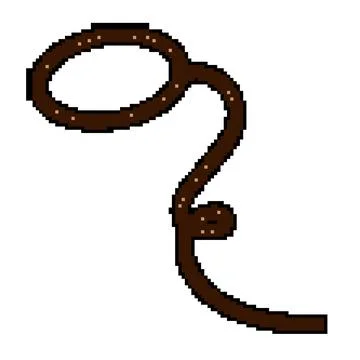 Western lasso pixel art vector illustration Stock Illustration