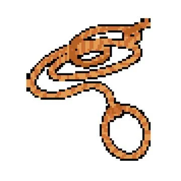 Western lasso pixel art vector illustration Stock Illustration