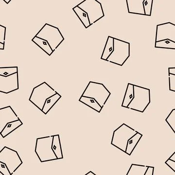 Western pocket line vector seamless pattern Stock Illustration