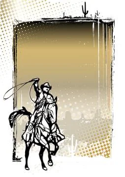Western poster background Stock Illustration