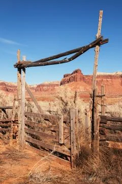 Western ranch gate Foto stock