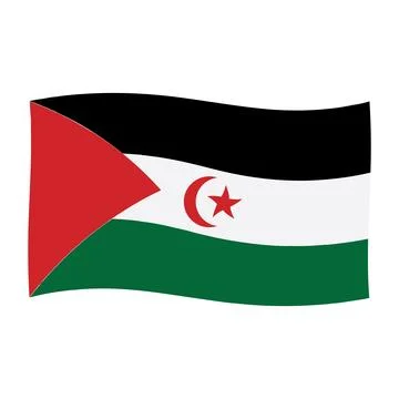 Western Sahara flag Stock Illustration