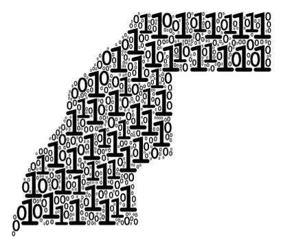 Western Sahara Map Composition of Binary Digits 库存插图