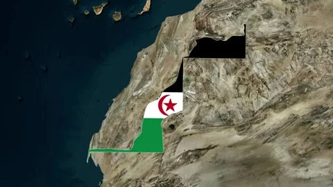 Western Sahara map with flag animation Vídeos de archivo 323971367