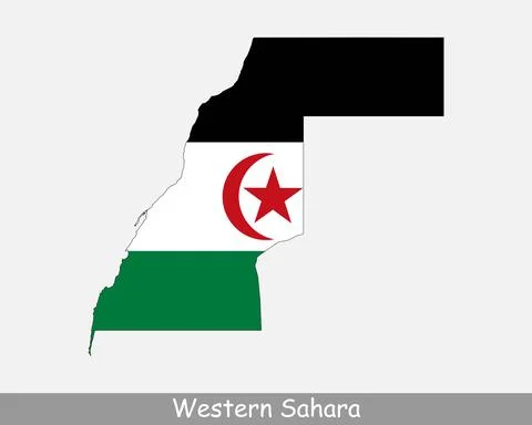 Western Sahara Map Flag Stock Illustration