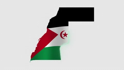 Western Sahara Map With Flag Transparent Mov Format 스톡 동영상 336316553