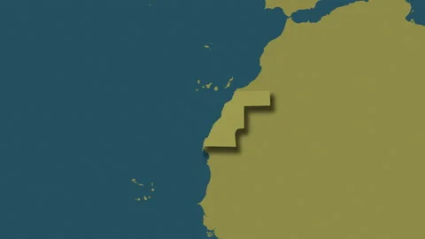 Western Sahara map - glide. Shadow. Pattern. Stock Footage 150382451
