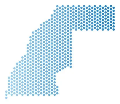 Western Sahara Map Hex-Tile Scheme Ilustração Stock