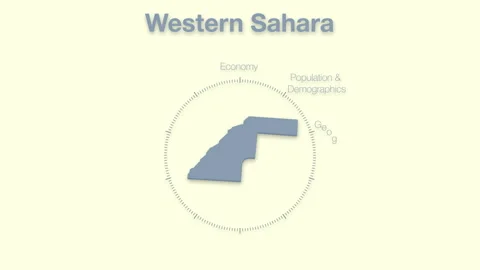 Western Sahara MAP revealingmotion graphics data elements Stock Footage 339862395