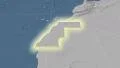 Western Sahara outlined and glowed. Neighbourhood. Elevation 4k or 4k+ Resolution