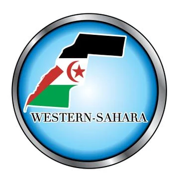 Western Sahara Round Button Stock Illustration